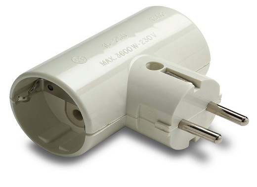 Adaptador doble tt lateral 16a/250v