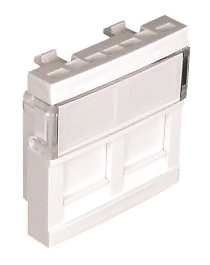 Doble módulo para conector RJ45 en color blanco