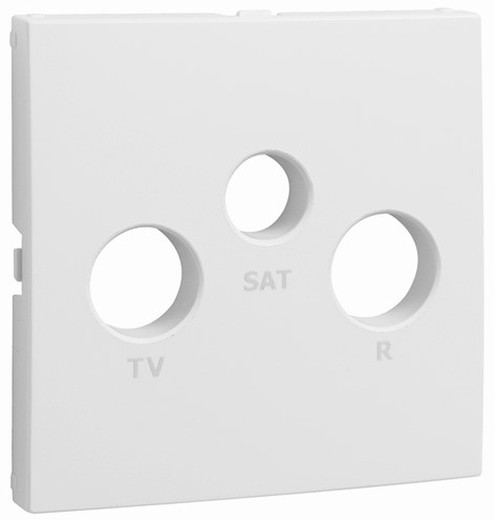 Tapa para toma R-TV-SAT en color blanco