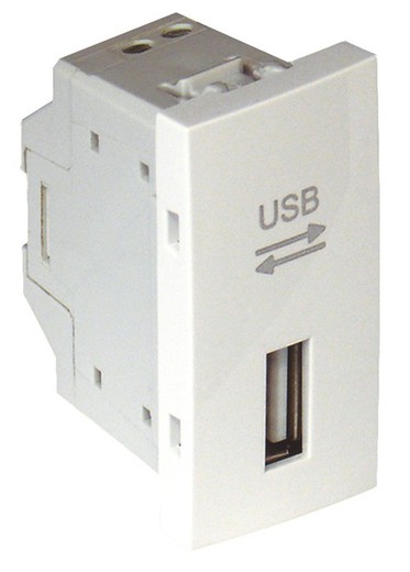 Toma USB 1 módulo en color blanco