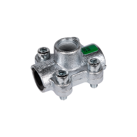 Abrazadera con toma rosca hembra DT-PE 25x1/2"