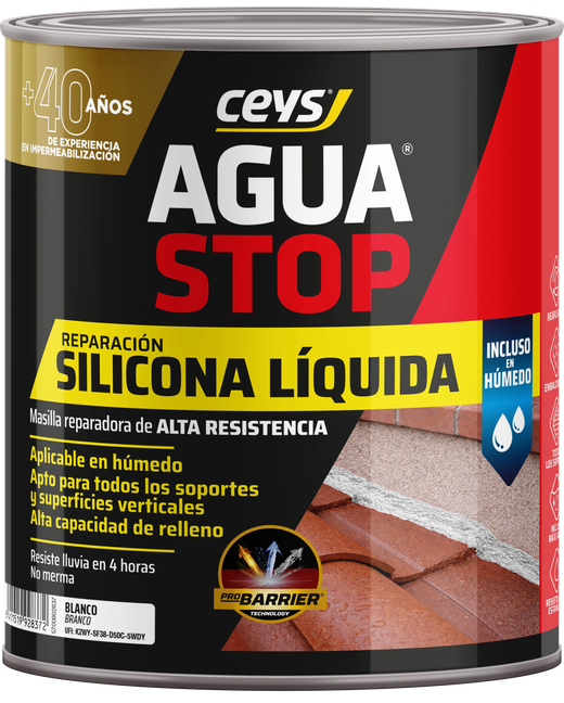 Aguastop silicona líquida 1 kg color blanco
