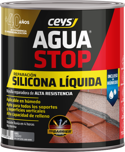 Aguastop silicona líquida 1 kg color gris