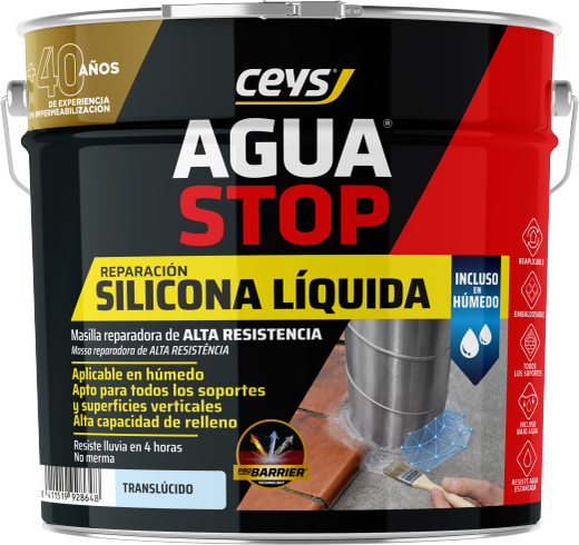 Aguastop silicona líquida 3 kgs color translúcido