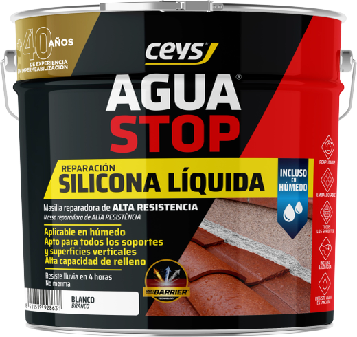 Aguastop silicona líquida 4 kgs color blanco
