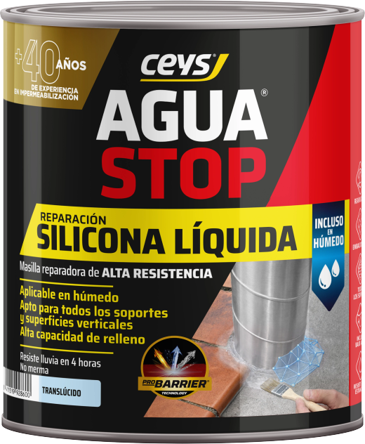 Aguastop silicona líquida 750 grs color translúcido