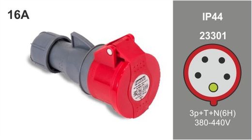 Base aérea cetact 3P+N+TT 380V 16A 6H