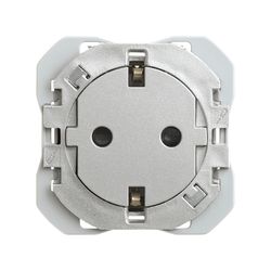 Base de enchufe schuko Clean con sistema de embornamiento a tornillo aluminio