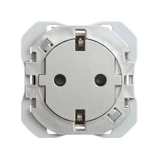 Base de enchufe schuko Clean con sistema de embornamiento a tornillo aluminio