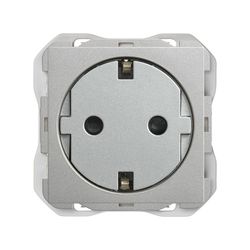 Base de enchufe schuko Clean con sistema de embornamiento a tornillo aluminio