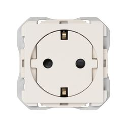Base de enchufe schuko Clean con sistema de embornamiento a tornillo blanco mate