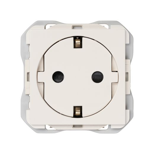 Base de enchufe schuko Clean con sistema de embornamiento a tornillo blanco mate
