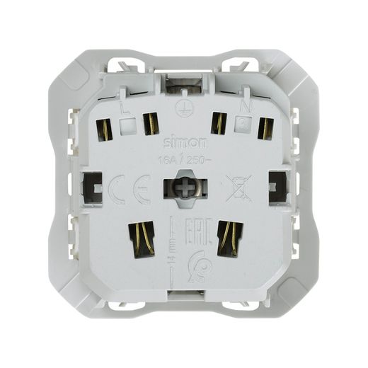Base de enchufe schuko Clean con sistema de embornamiento a tornillo blanco mate