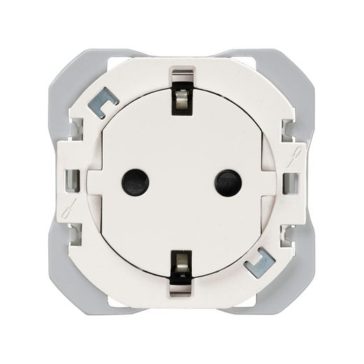 Base de enchufe schuko Clean con sistema de embornamiento a tornillo blanco