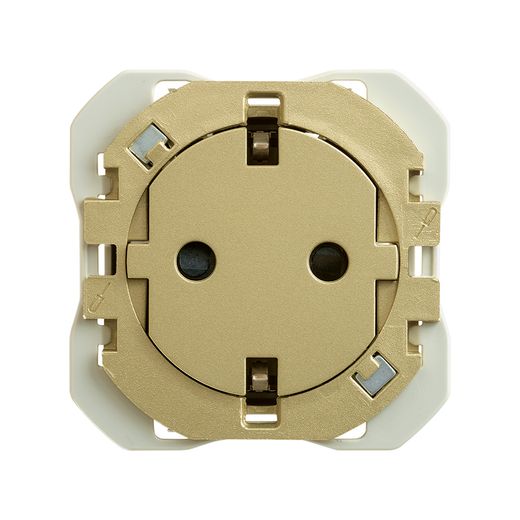 Base de enchufe schuko Clean con sistema de embornamiento a tornillo bronce