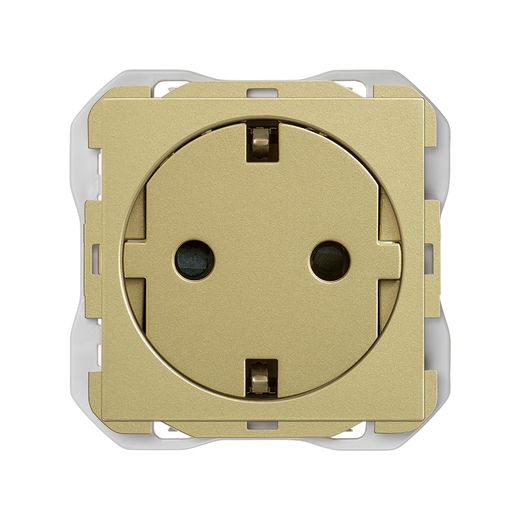 Base de enchufe schuko Clean con sistema de embornamiento a tornillo bronce