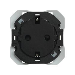 Base de enchufe schuko Clean con sistema de embornamiento a tornillo negro mate