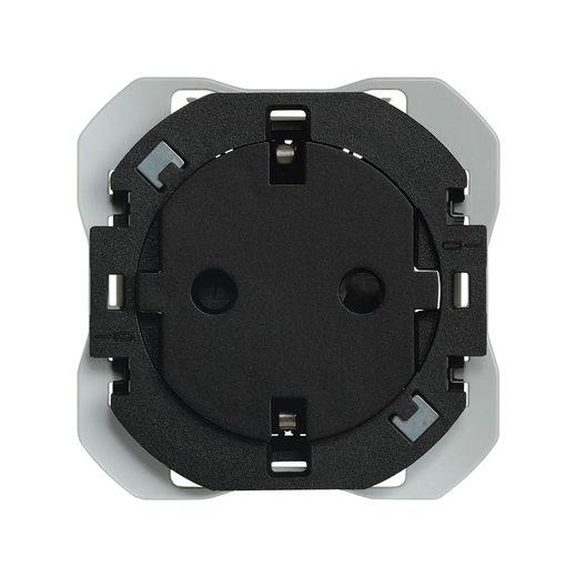 Base de enchufe schuko Clean con sistema de embornamiento a tornillo negro mate