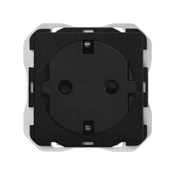 Base de enchufe schuko Clean con sistema de embornamiento a tornillo negro mate