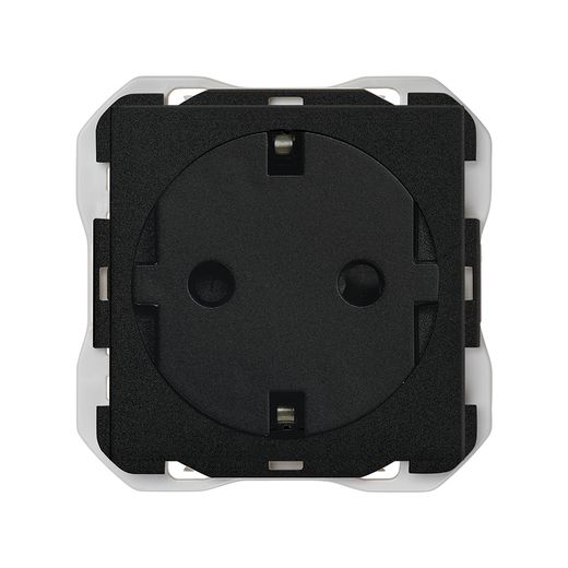 Base de enchufe schuko Clean con sistema de embornamiento a tornillo negro mate