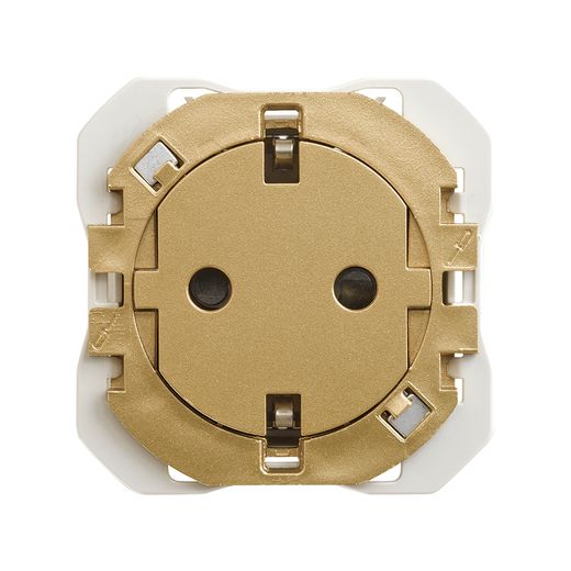 Base de enchufe schuko Clean con sistema de embornamiento a tornillo oro