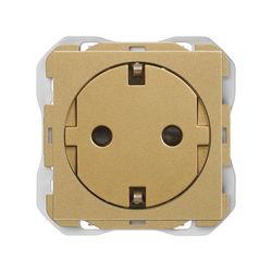 Base de enchufe schuko Clean con sistema de embornamiento a tornillo oro