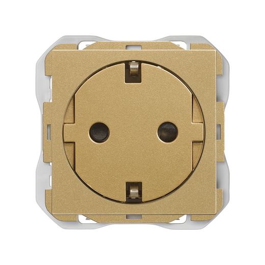 Base de enchufe schuko Clean con sistema de embornamiento a tornillo oro