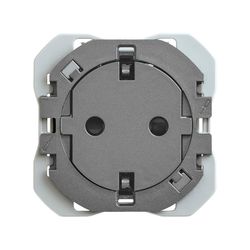 Base de enchufe schuko Clean con sistema de embornamiento a tornillo titanio