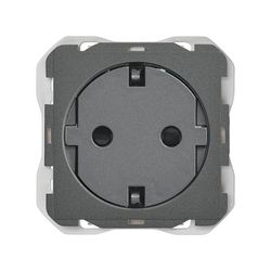Base de enchufe schuko Clean con sistema de embornamiento a tornillo titanio
