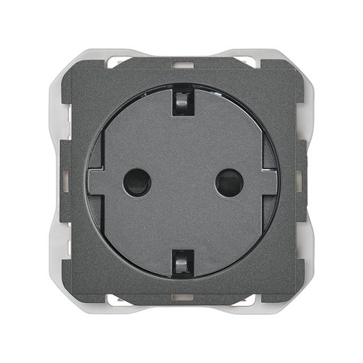 Base de enchufe schuko Clean con sistema de embornamiento a tornillo titanio