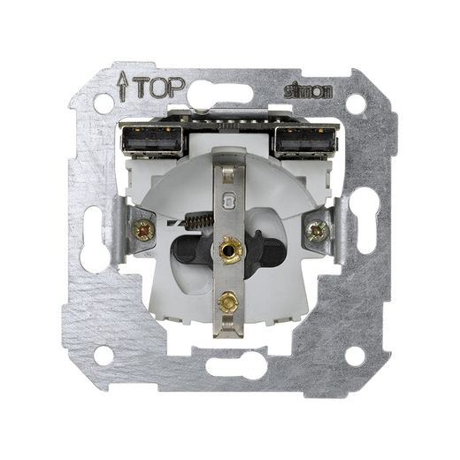 Base de enchufe schuko con doble cargador USB tipo A 10,5W Simon 75