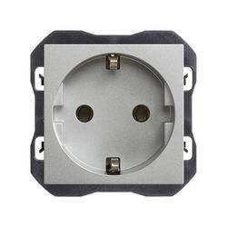 Base de enchufe schuko con sistema de embornamiento a tornillo aluminio