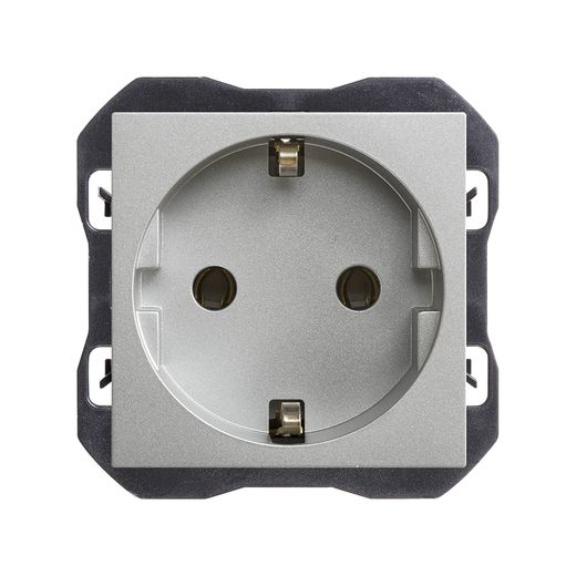 Base de enchufe schuko con sistema de embornamiento a tornillo aluminio
