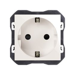 Base de enchufe schuko con sistema de embornamiento a tornillo blanco