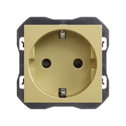 Base de enchufe schuko con sistema de embornamiento a tornillo bronce