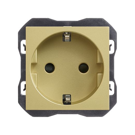 Base de enchufe schuko con sistema de embornamiento a tornillo bronce