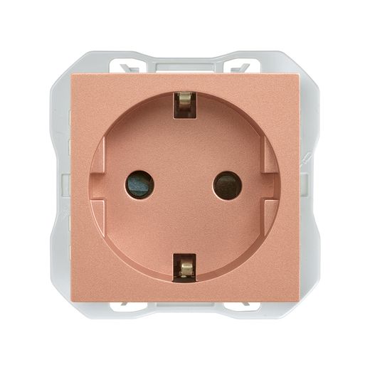 Base de enchufe schuko con sistema de embornamiento a tornillo cobre
