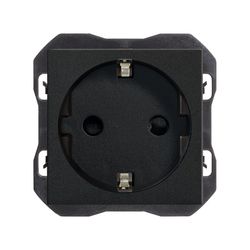 Base de enchufe schuko con sistema de embornamiento a tornillo negro
