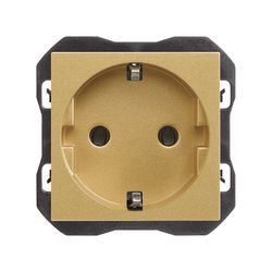 Base de enchufe schuko con sistema de embornamiento a tornillo oro