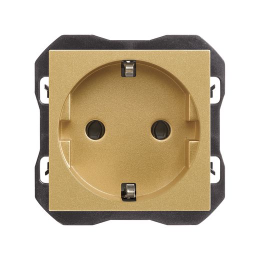 Base de enchufe schuko con sistema de embornamiento a tornillo oro
