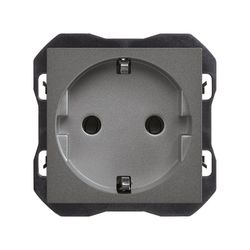 Base de enchufe schuko con sistema de embornamiento a tornillo titanio