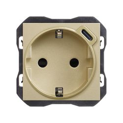 Base schuko con cargador USB C 10,5W cava