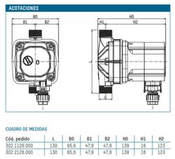 Bomba circuladora para agua potable Tacoflow2 PURE C 15-40/130