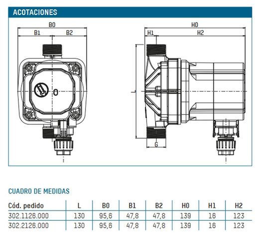 Bomba circuladora para agua potable Tacoflow2 PURE C 15-40/130