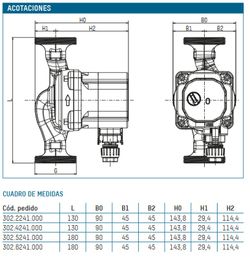 Bomba circuladora para calefacción Tacoflow2 TF2 25-70/180