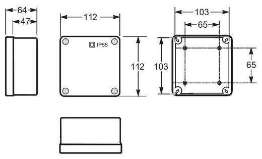 Caja ciega libre de halógenos 100x100x50 ip55