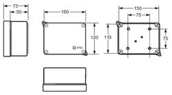 Caja ciega l/halogenos 120x160mm ip55