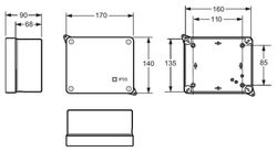 Caja ciega l/halogenos 140x170mm ip55