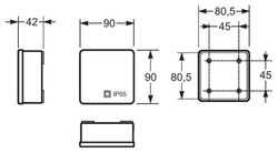 Caja ciega libre de halógenos 90x90x42 tapa presión ip55