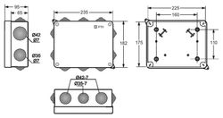 Caja conos libre de halógenos 182x235x135mm IP55